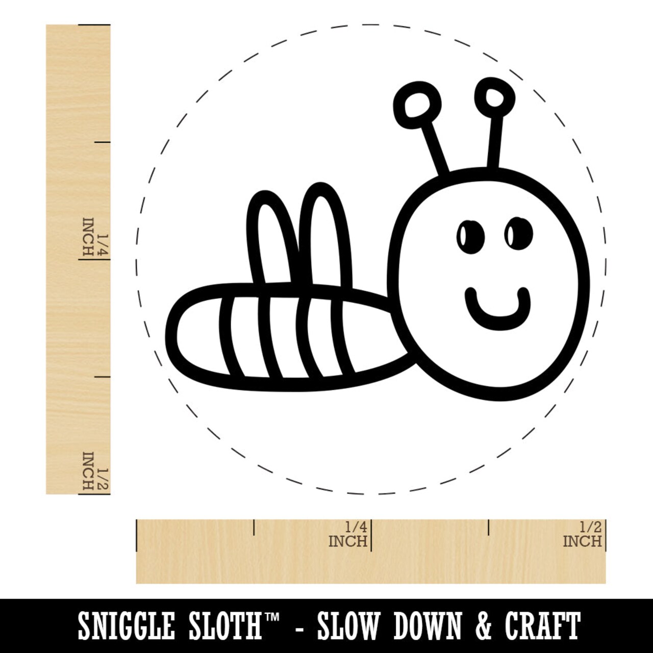 Sweet Bee Doodle Self-Inking Rubber Stamp for Stamping Crafting Planners